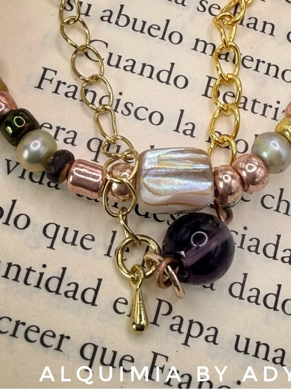 AMETHYST LAYERED Gold Multi-Color Beaded Bracelet